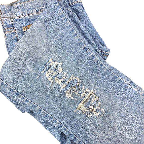 Vintage 90’s CK | Calvin Klein Distressed Mid Wash Jeans - Size 10 - Picture 7 of 10